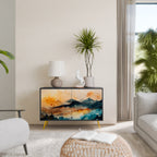 OMINOUS MOUNTAINS Aparador de 2 Puertas en Acabado Negro