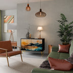 OMINOUS MOUNTAINS Aparador de 2 Puertas en Acabado Negro