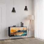 OMINOUS MOUNTAINS Aparador de 2 Puertas en Acabado Negro