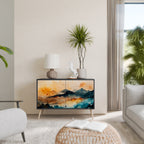 OMINOUS MOUNTAINS Aparador de 2 Puertas en Acabado Negro