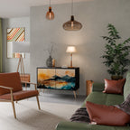 OMINOUS MOUNTAINS Aparador de 2 Puertas en Acabado Negro