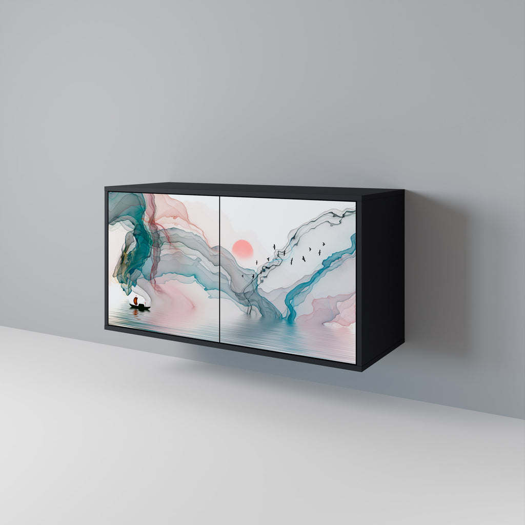 VELVET CROSSING 2-Door Sideboard in Black Finish