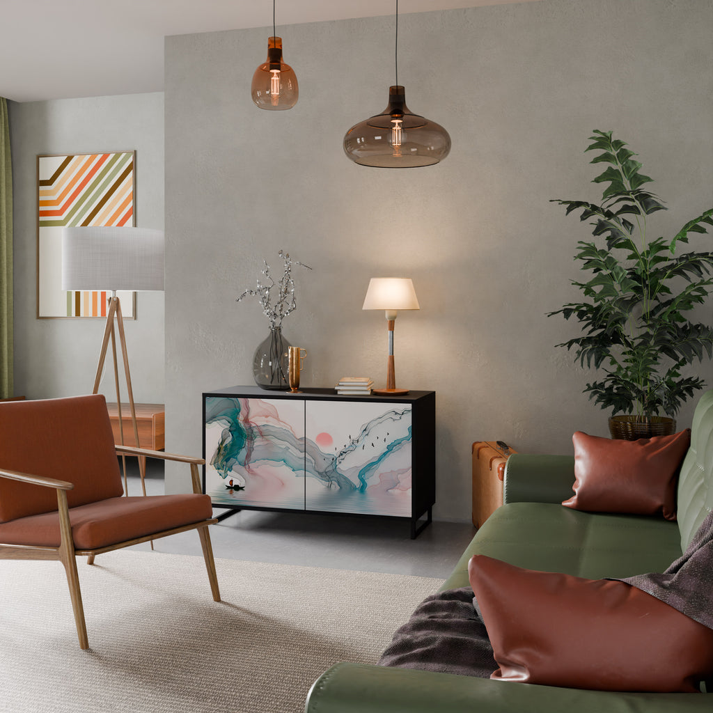 VELVET CROSSING 2-Door Sideboard in Black Finish