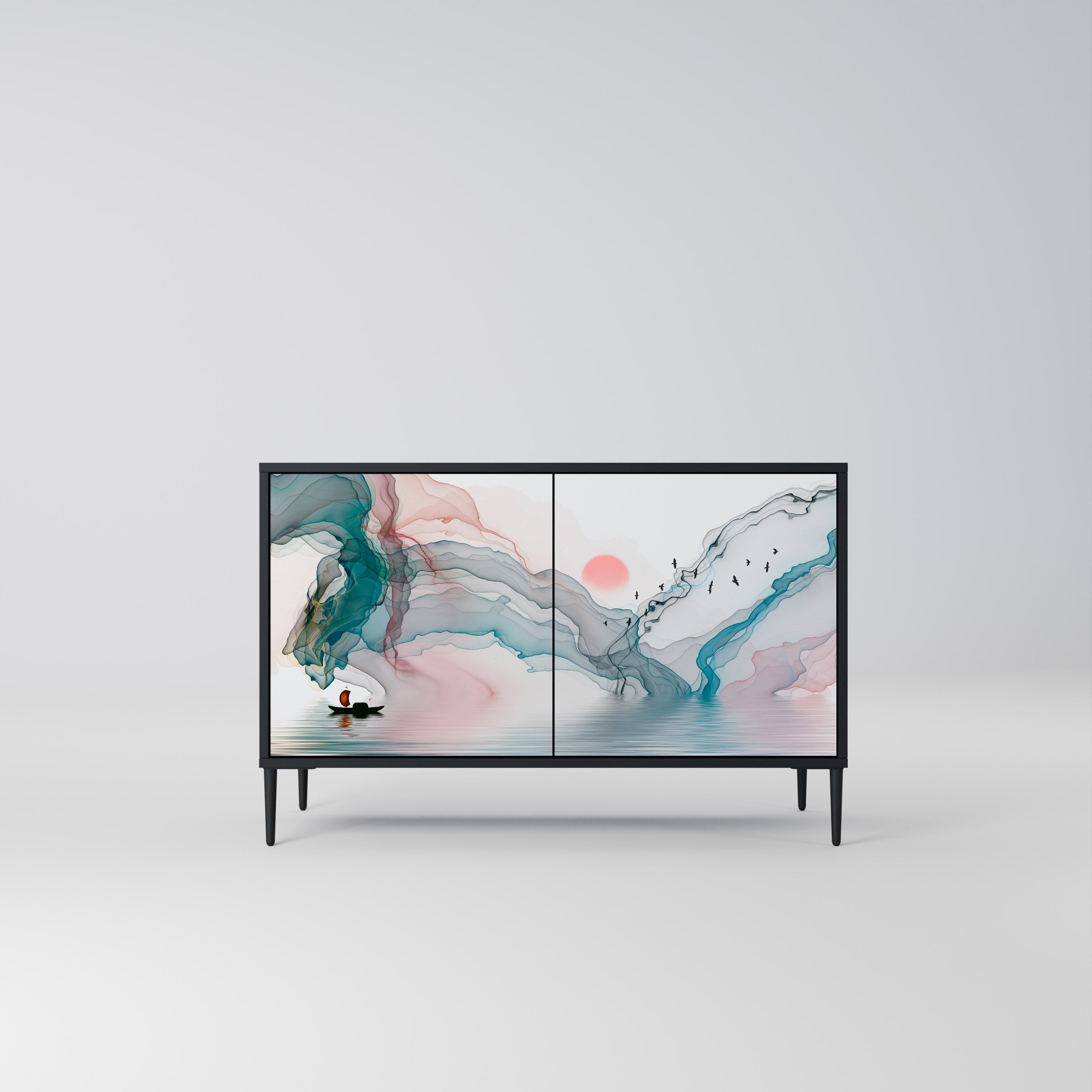 VELVET CROSSING 2-Door Sideboard in Black Finish