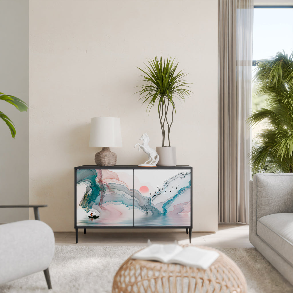 VELVET CROSSING 2-Door Sideboard in Black Finish