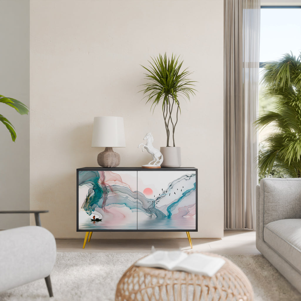 VELVET CROSSING 2-Door Sideboard in Black Finish