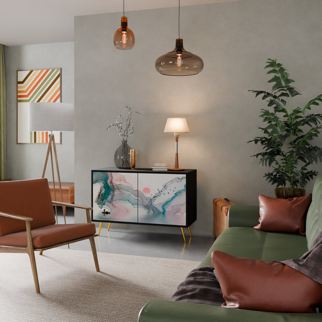 VELVET CROSSING 2-Door Sideboard in Black Finish