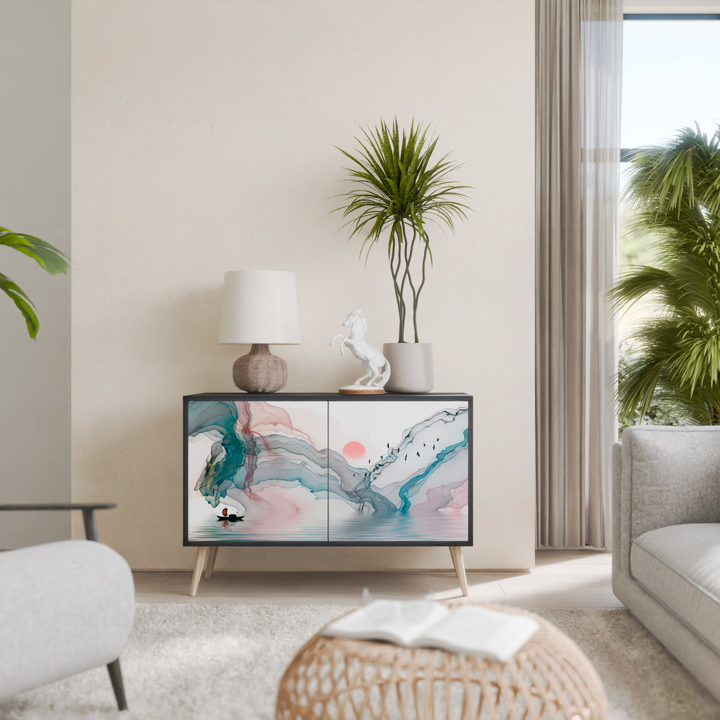 VELVET CROSSING 2-Door Sideboard in Black Finish