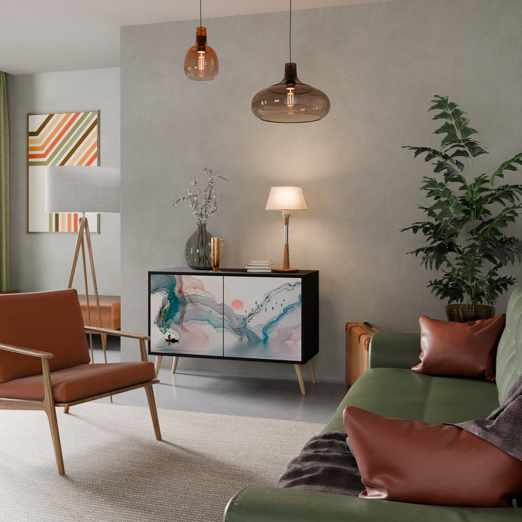 VELVET CROSSING 2-Door Sideboard in Black Finish