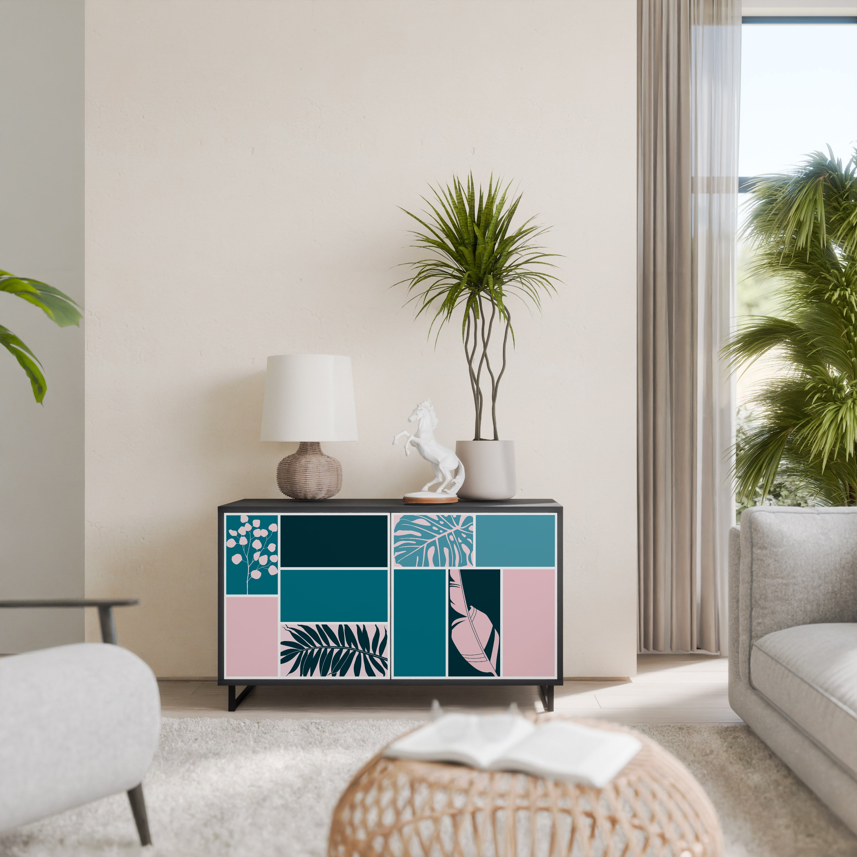 COMBINATION OF SHAPES 2-Door Sideboard in Black Finish