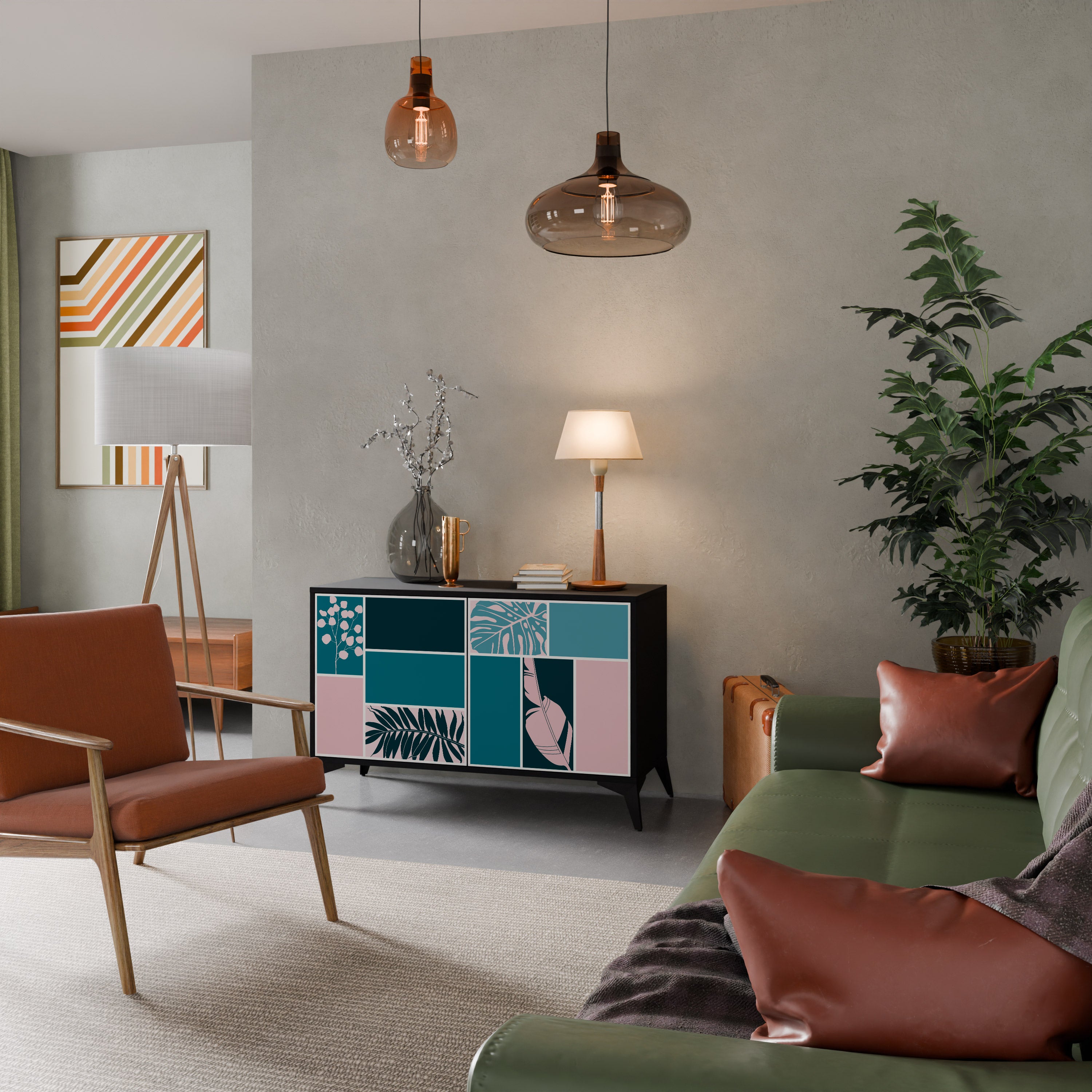 COMBINATION OF SHAPES 2-Door Sideboard in Black Finish