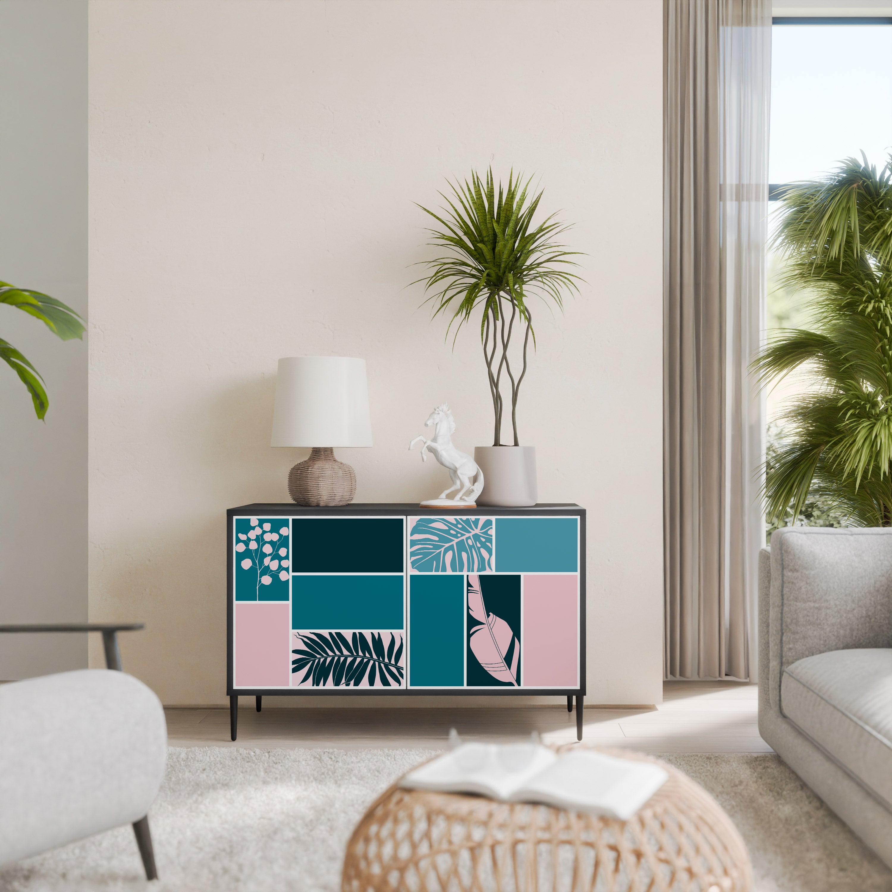 COMBINATION OF SHAPES 2-Door Sideboard in Black Finish