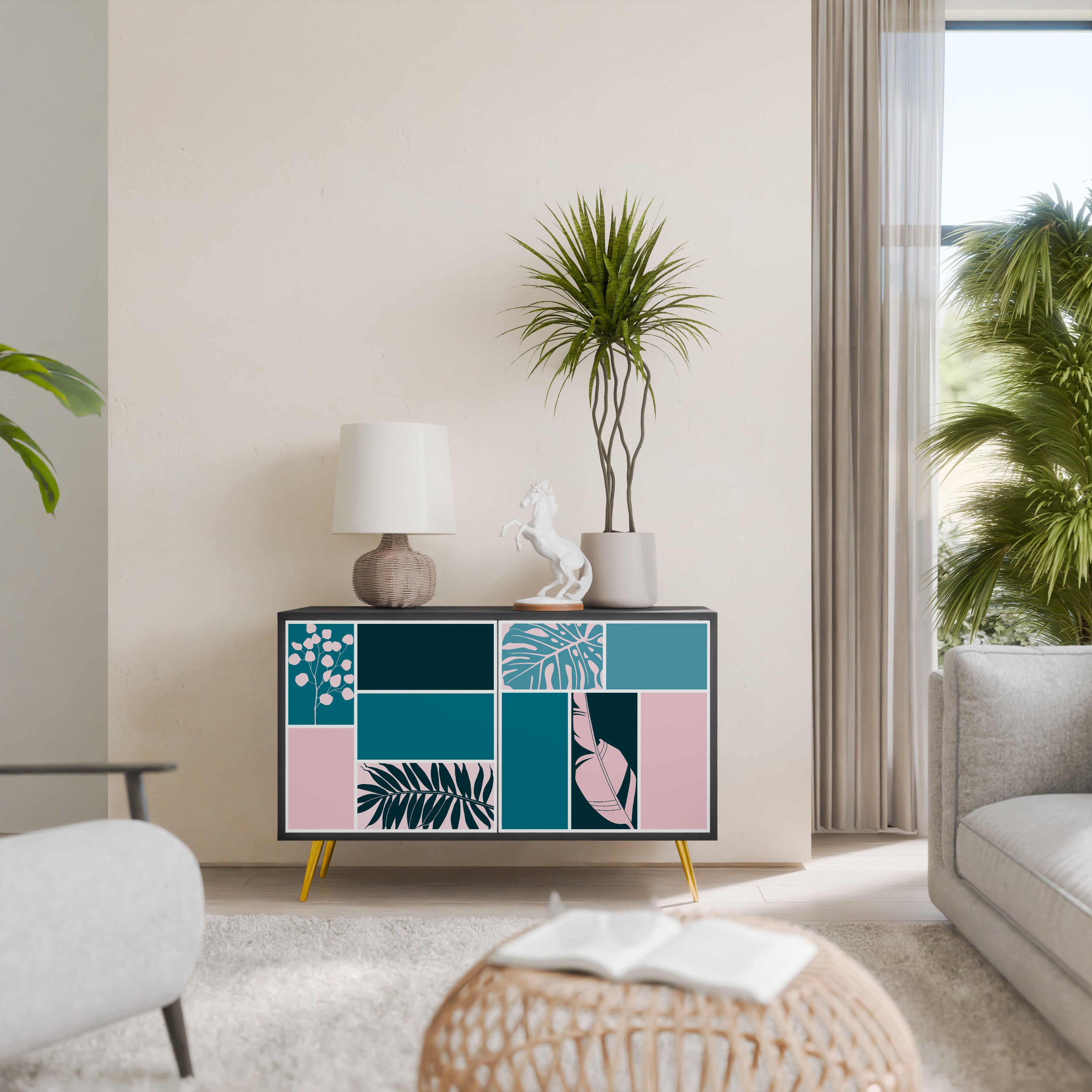 COMBINATION OF SHAPES 2-Door Sideboard in Black Finish