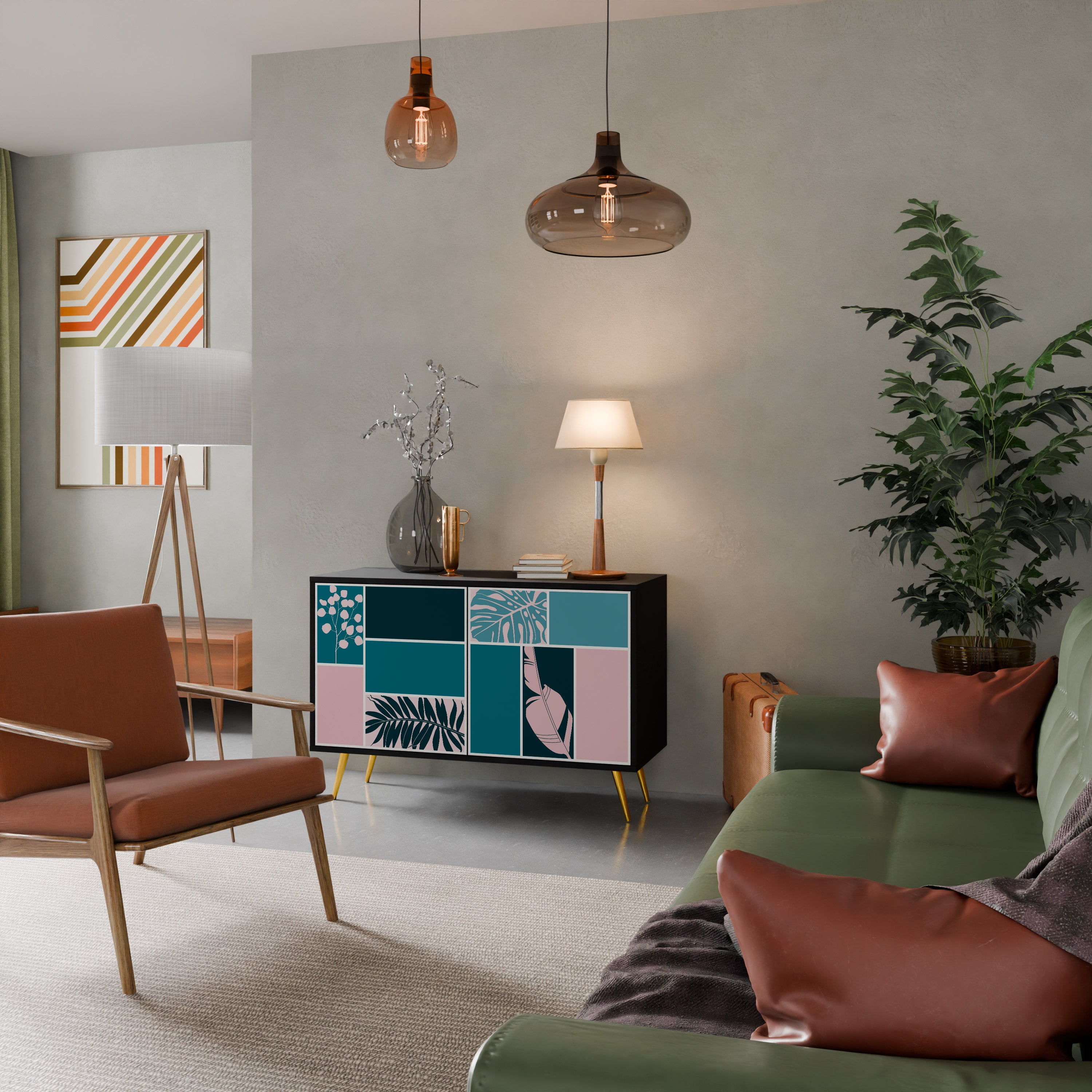 COMBINATION OF SHAPES 2-Door Sideboard in Black Finish