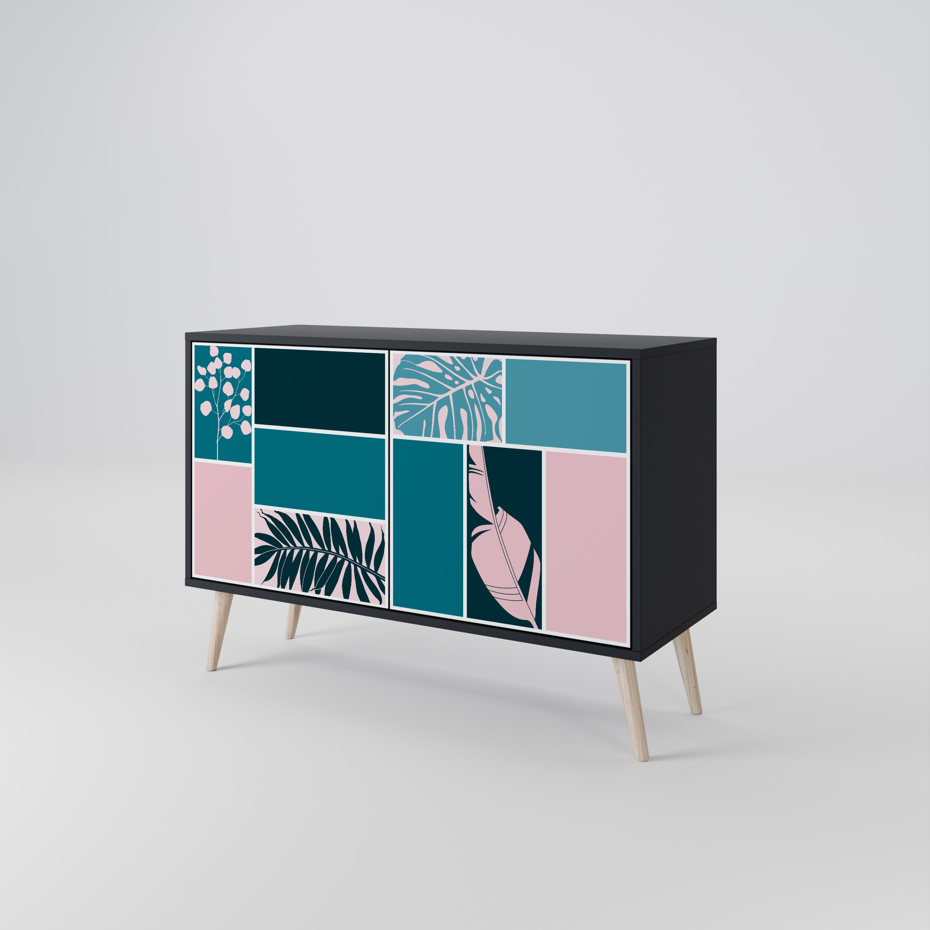 COMBINATION OF SHAPES 2-Door Sideboard in Black Finish