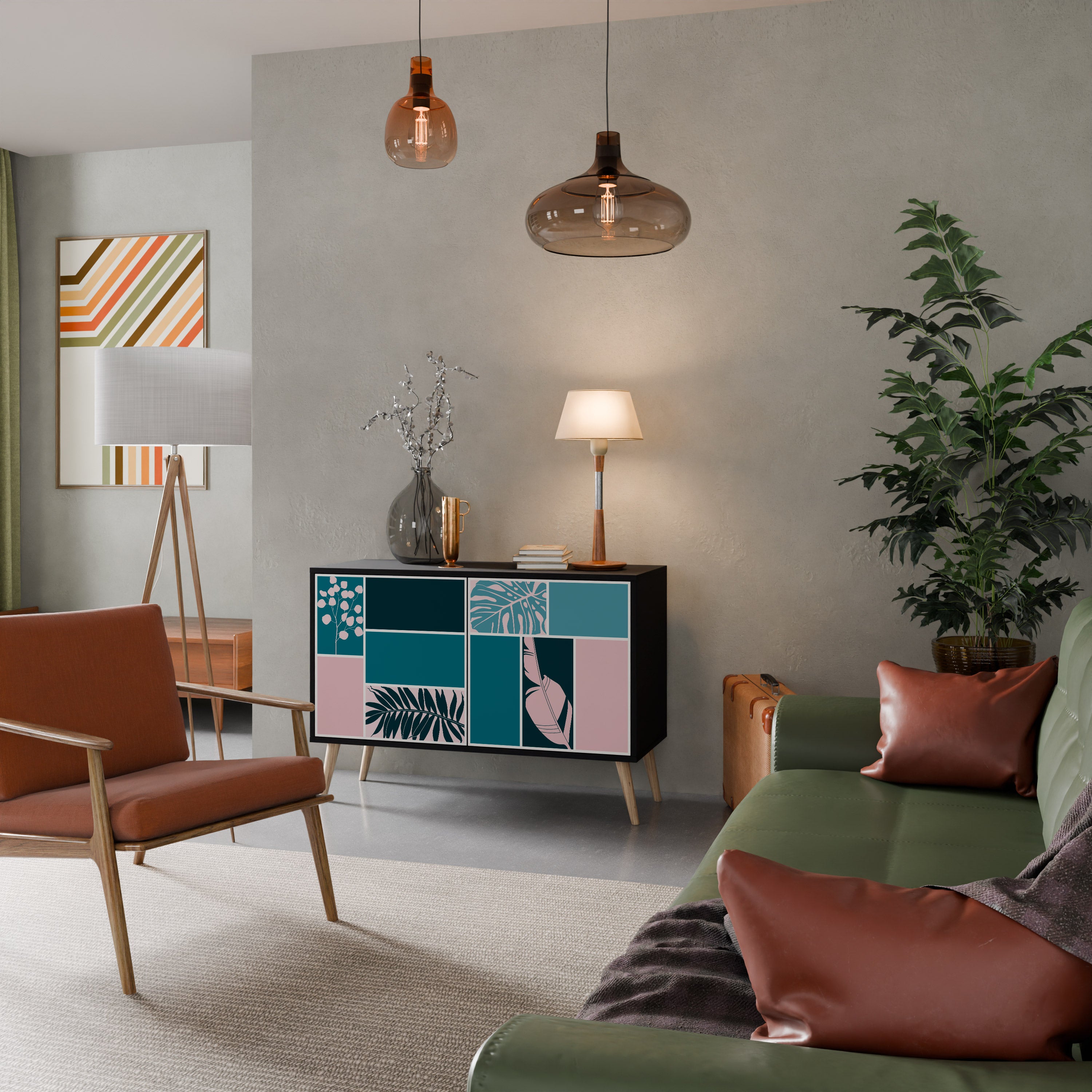 COMBINATION OF SHAPES 2-Door Sideboard in Black Finish