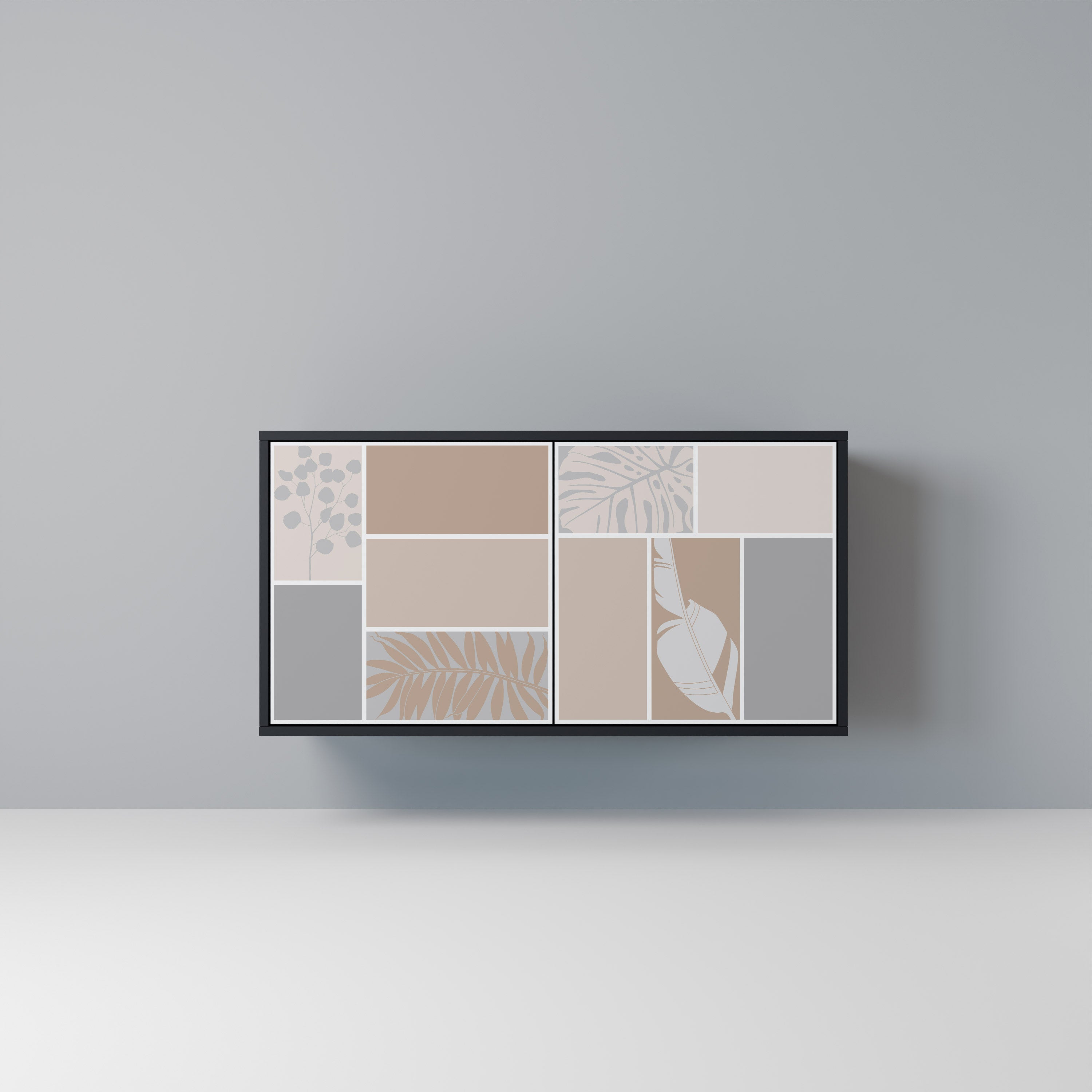 TROPICAL SHAPES 2-Door Sideboard in Black Finish