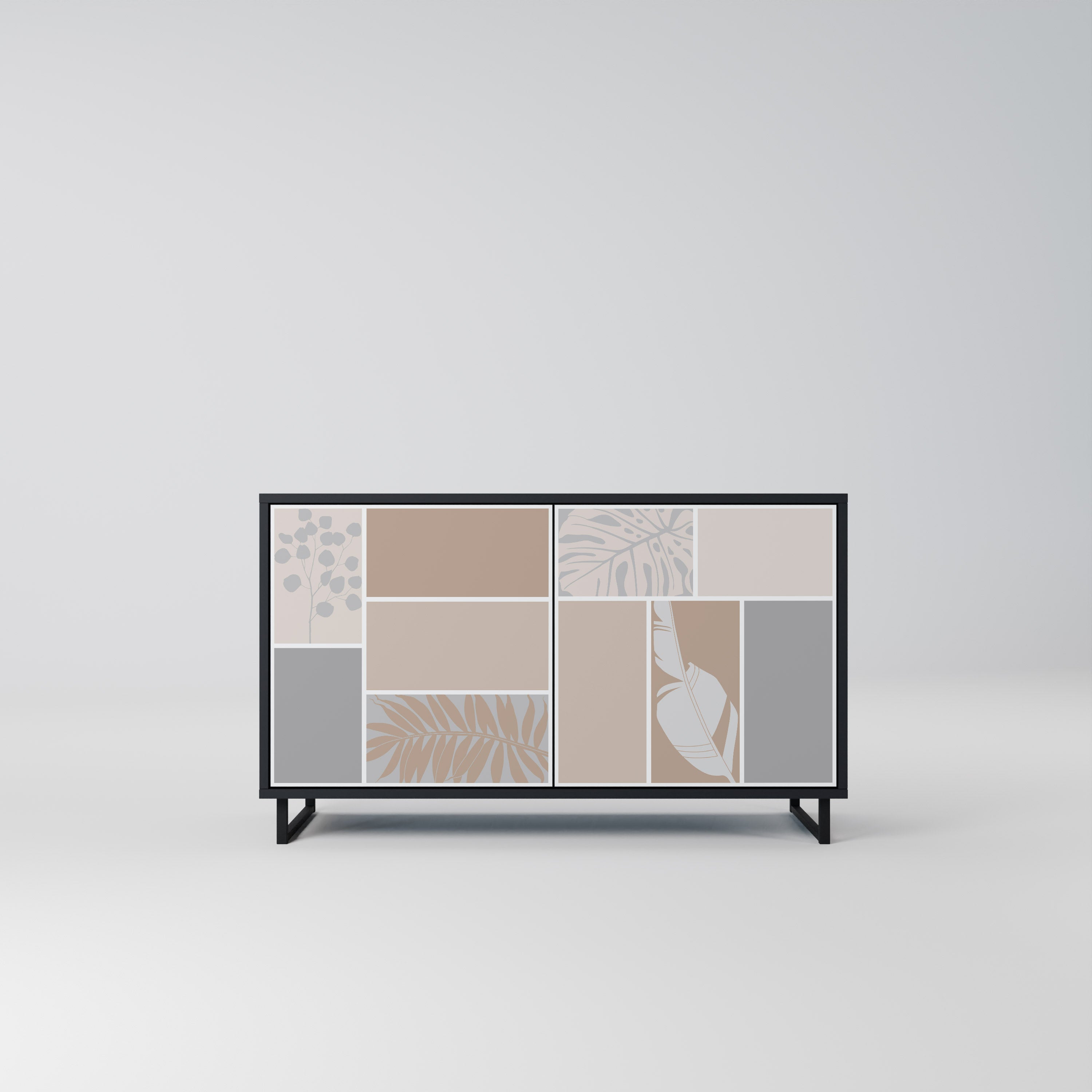 TROPICAL SHAPES 2-Door Sideboard in Black Finish