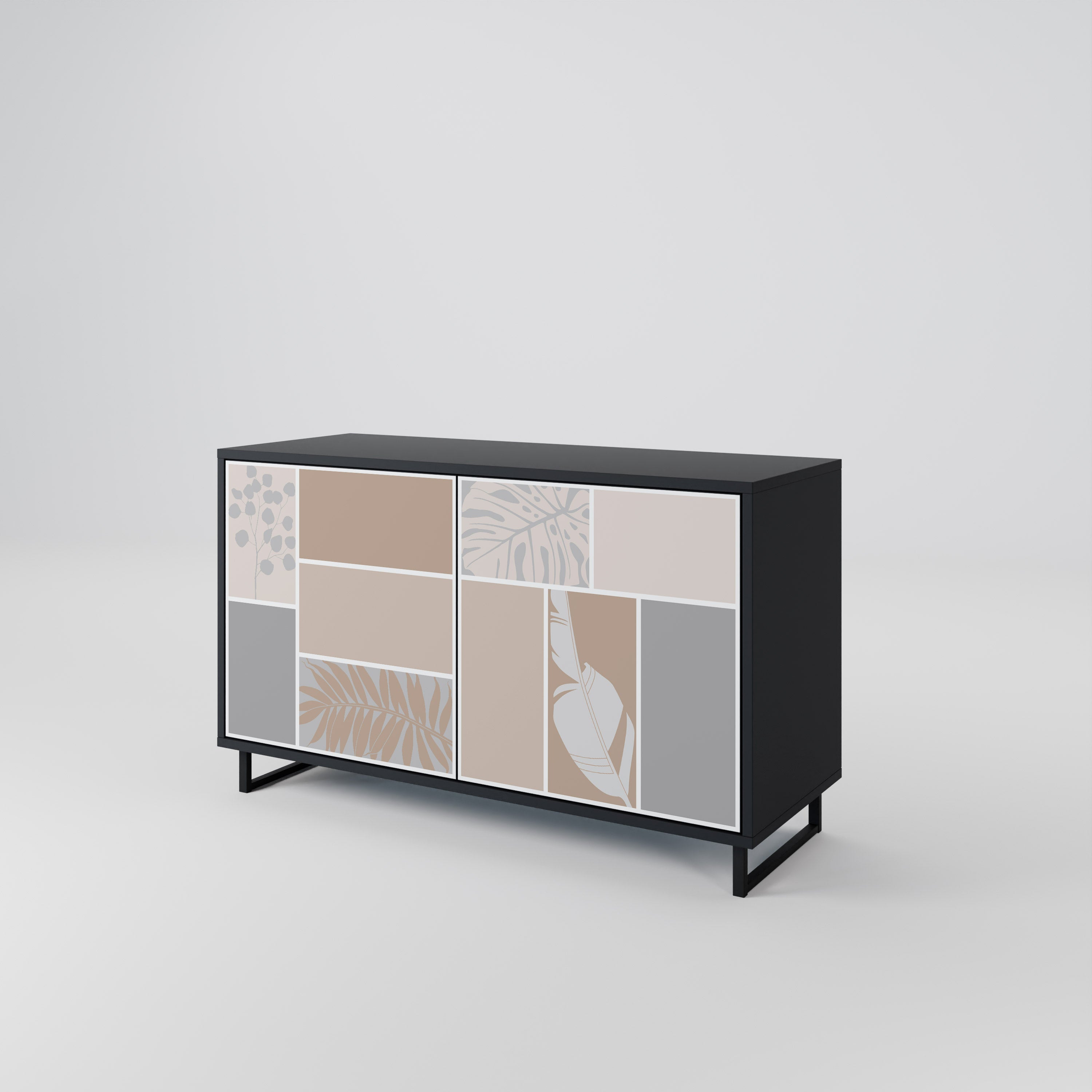 TROPICAL SHAPES 2-Door Sideboard in Black Finish