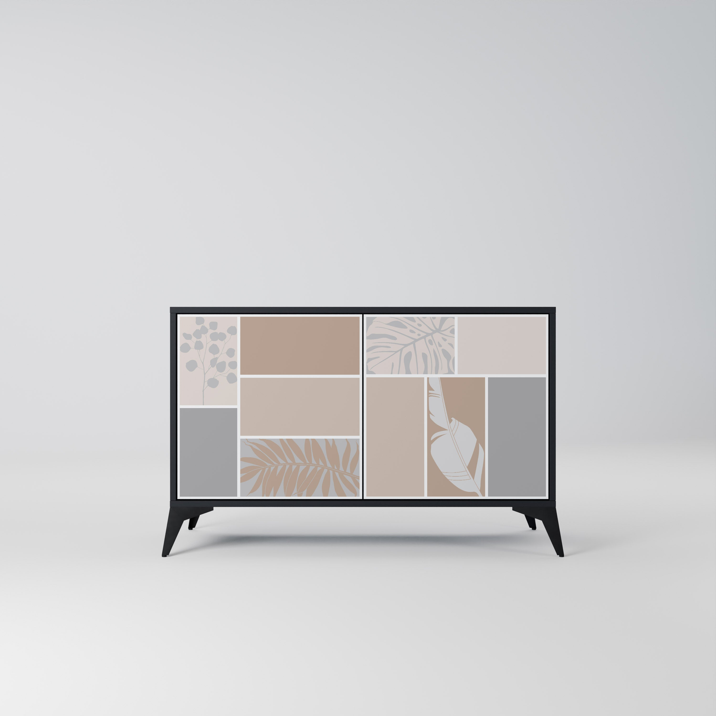 TROPICAL SHAPES 2-Door Sideboard in Black Finish