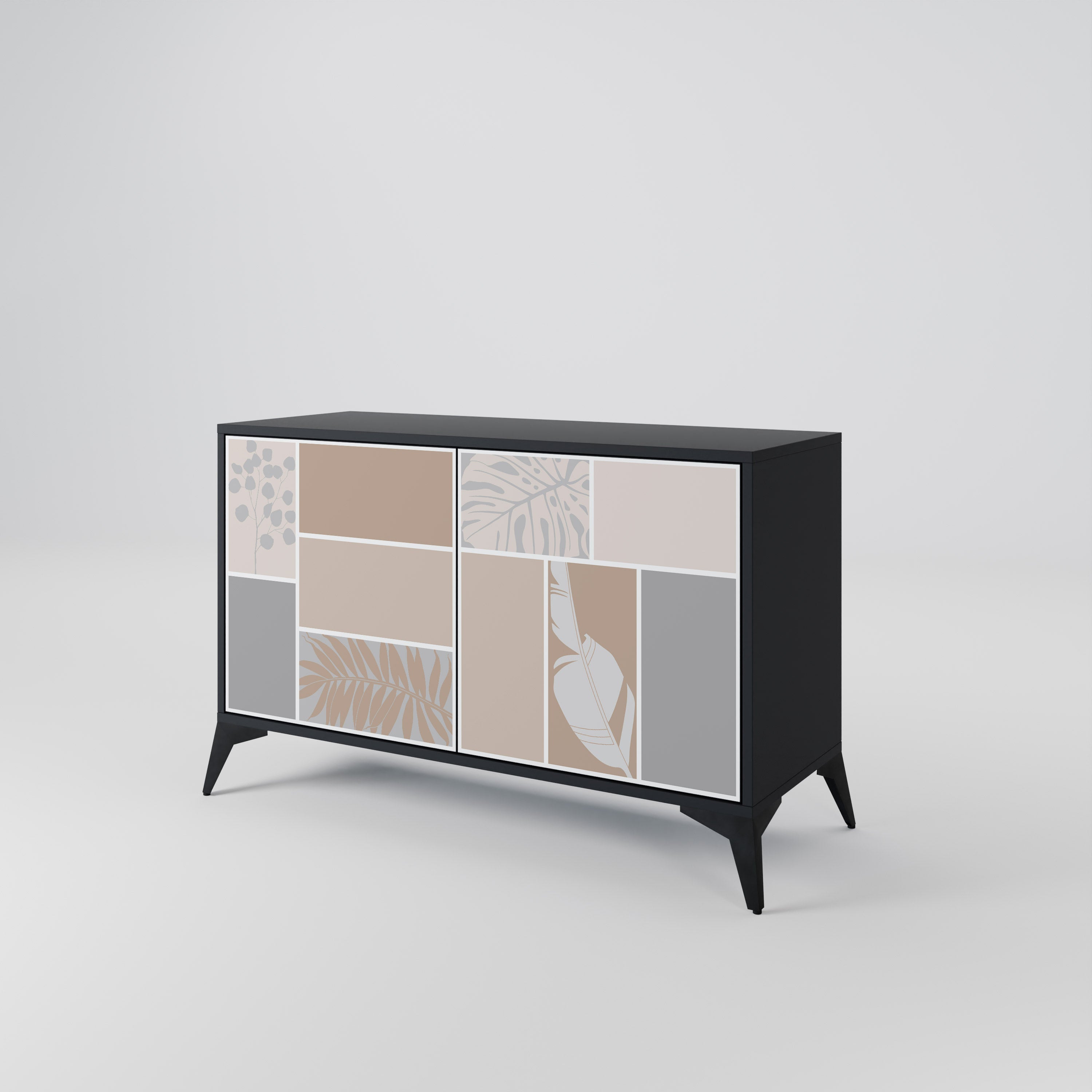 TROPICAL SHAPES 2-Door Sideboard in Black Finish