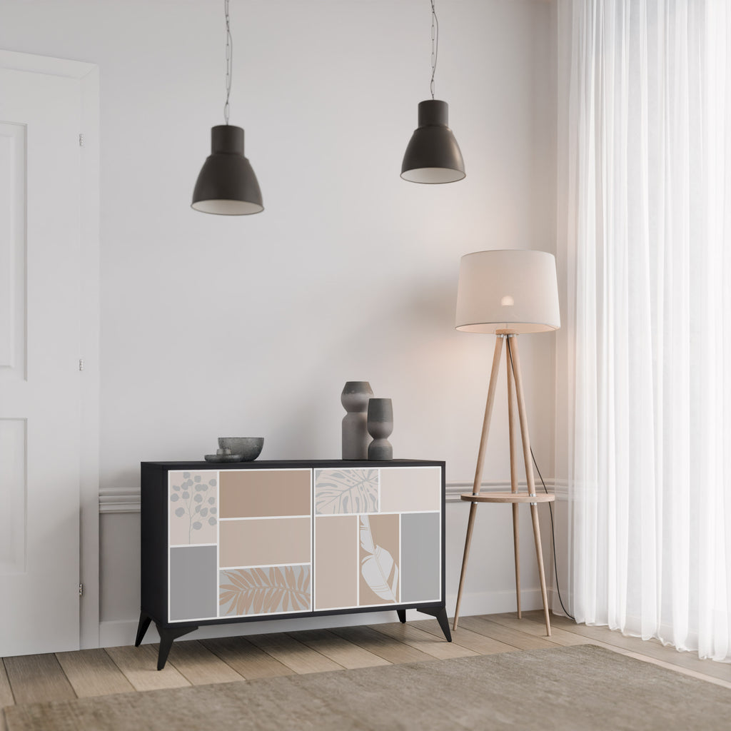 TROPICAL SHAPES 2-Door Sideboard in Black Finish
