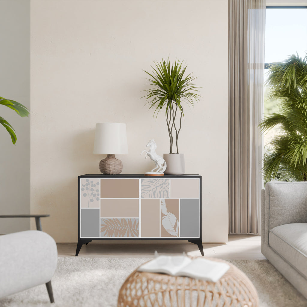 TROPICAL SHAPES 2-Door Sideboard in Black Finish