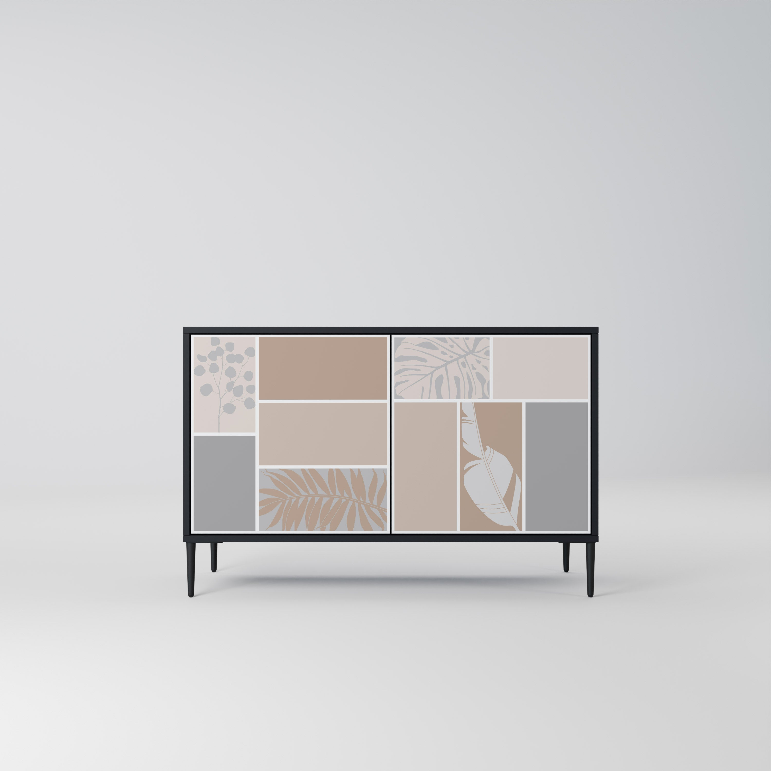 TROPICAL SHAPES 2-Door Sideboard in Black Finish