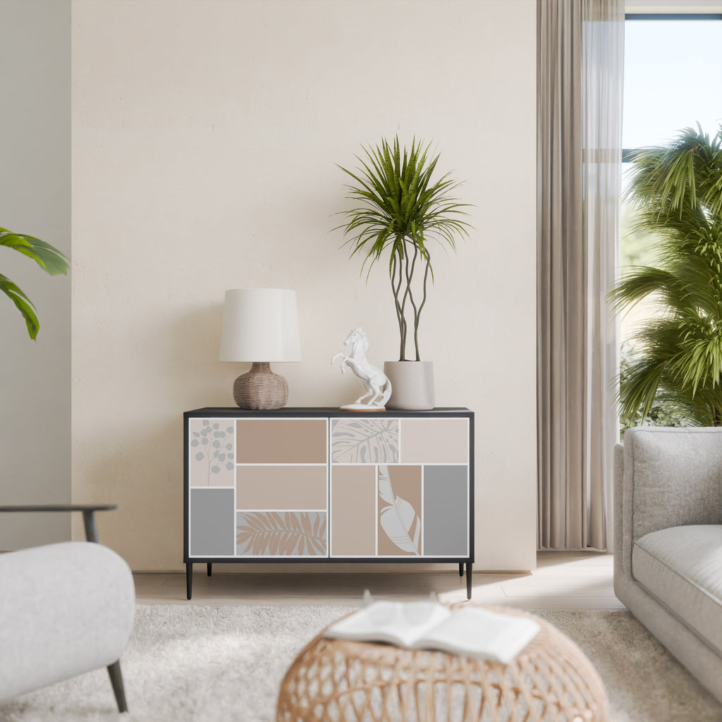 TROPICAL SHAPES 2-Door Sideboard in Black Finish