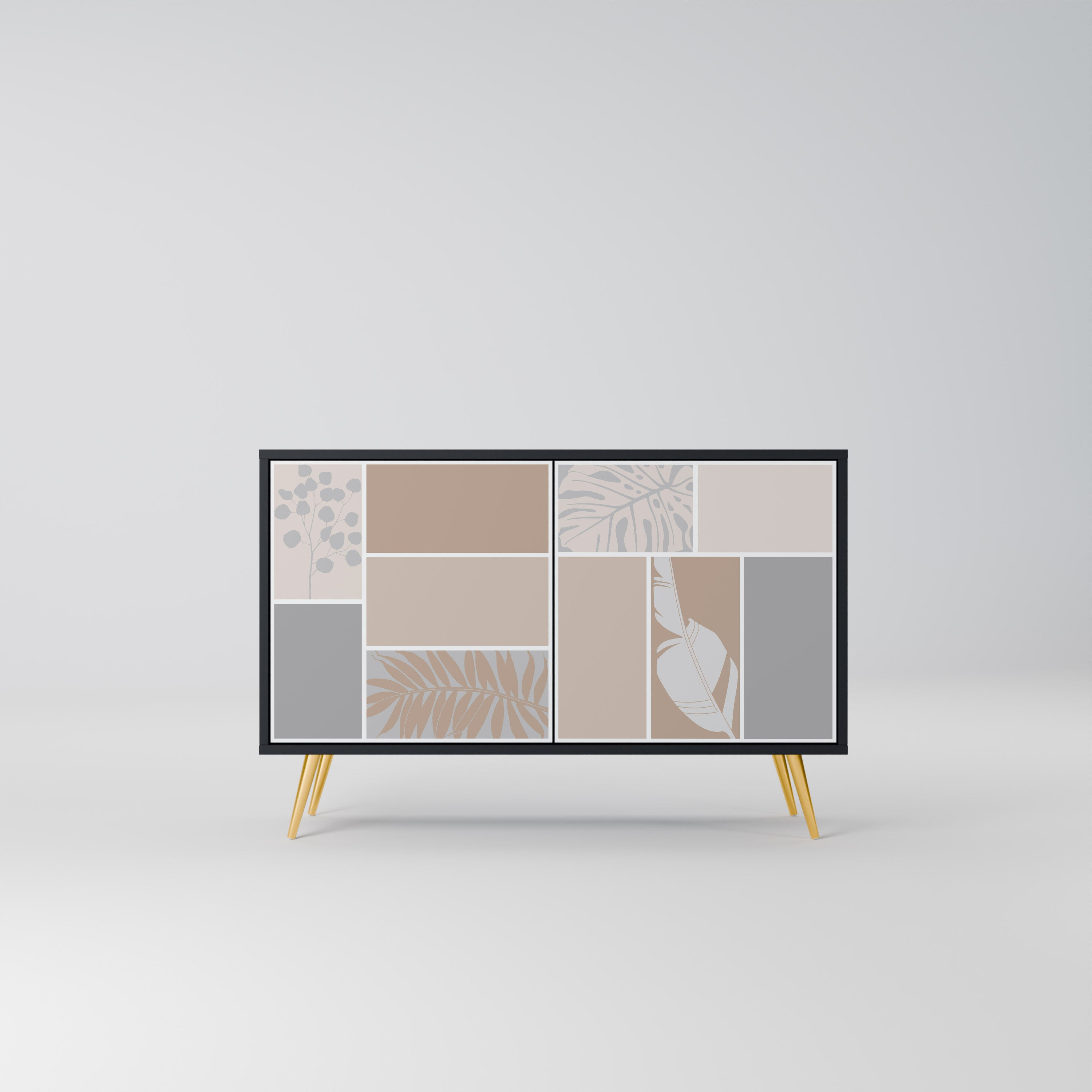 TROPICAL SHAPES 2-Door Sideboard in Black Finish