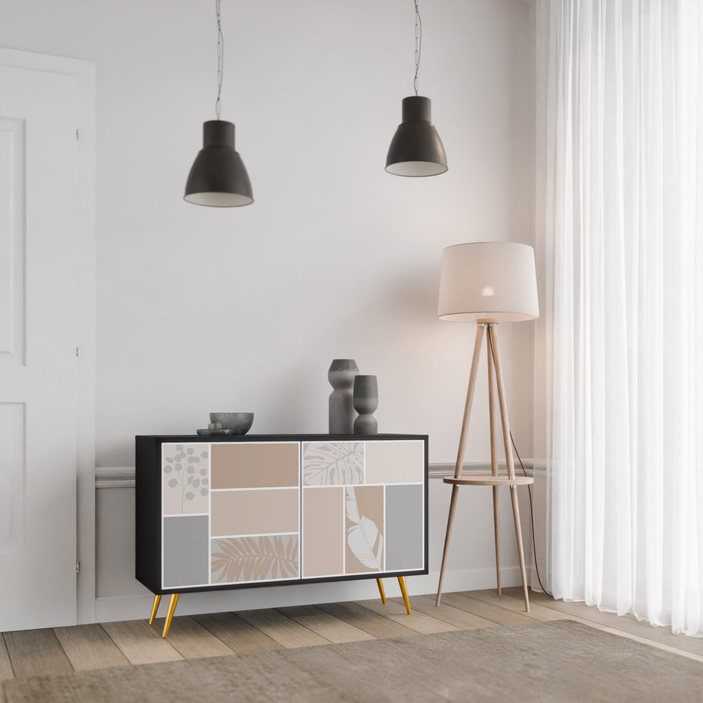 TROPICAL SHAPES 2-Door Sideboard in Black Finish