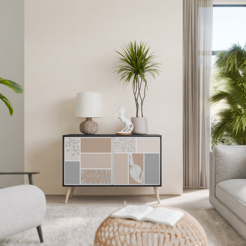 TROPICAL SHAPES 2-Door Sideboard in Black Finish