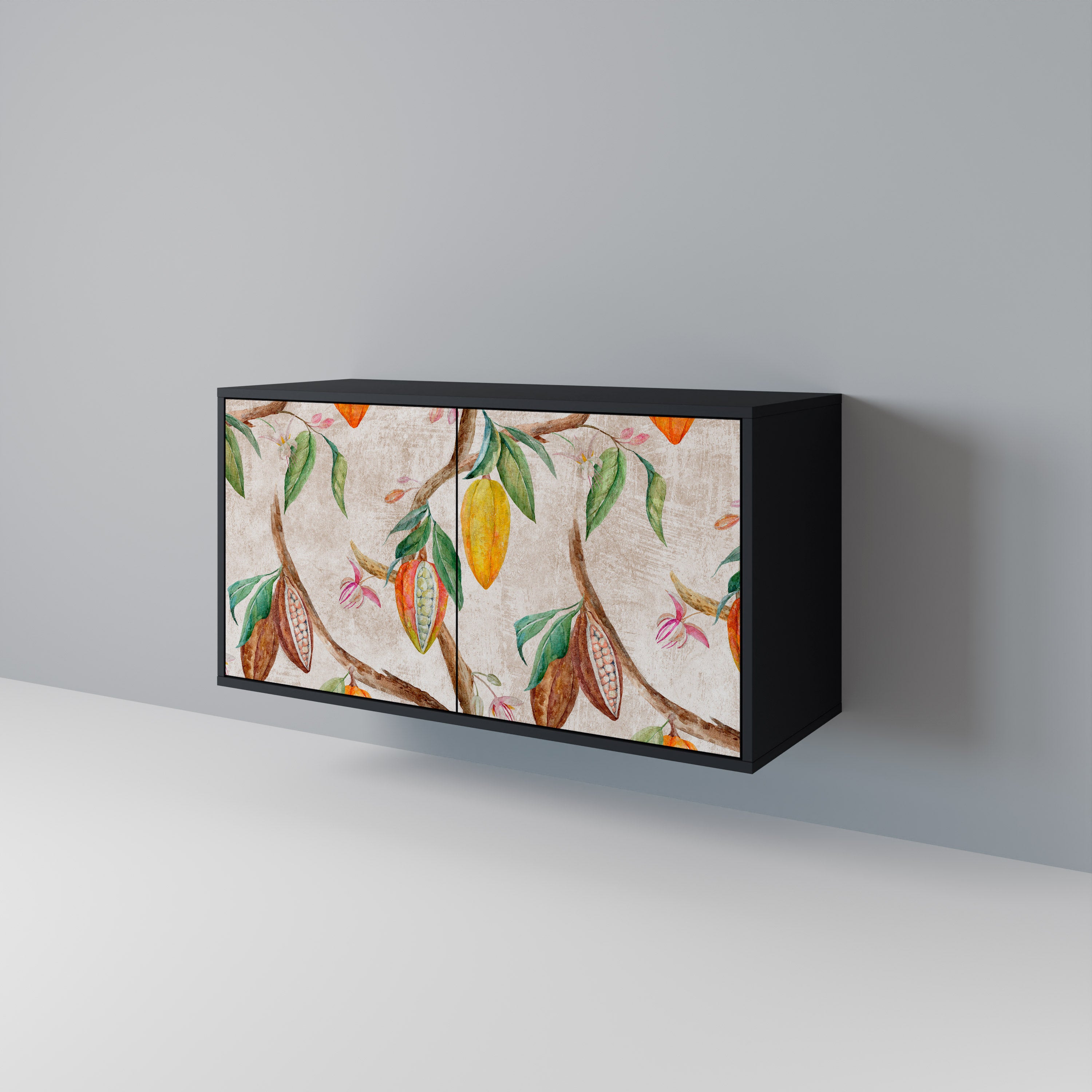 COCOA FRUITS 2-Door Sideboard in Black Finish