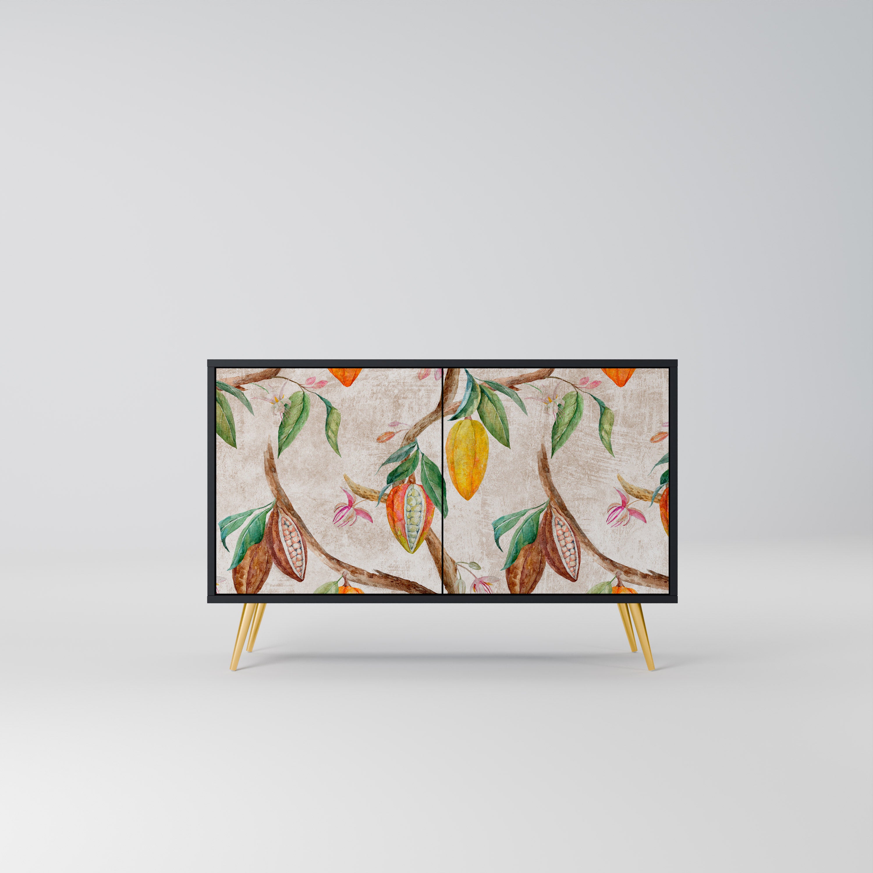 COCOA FRUITS 2-Door Sideboard in Black Finish