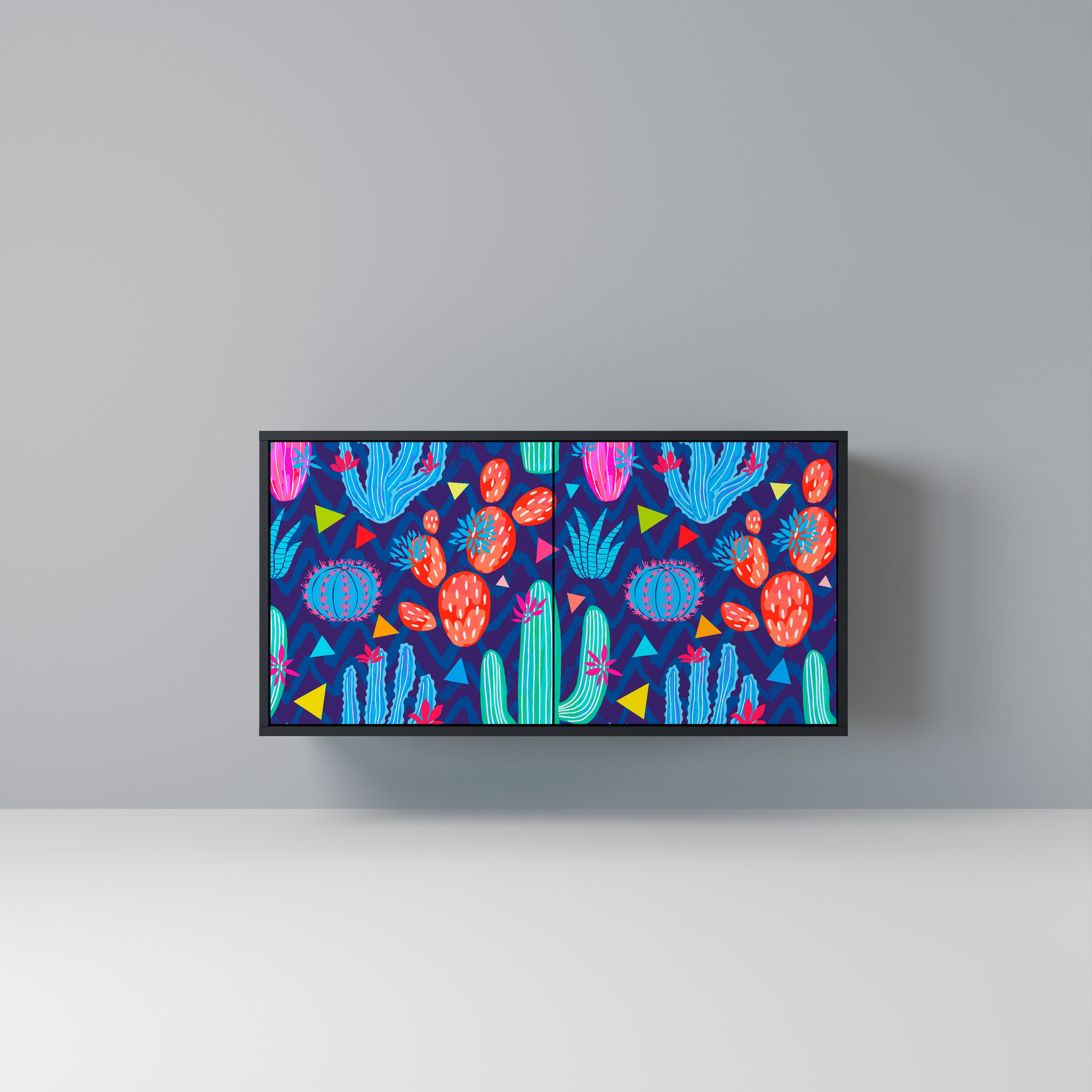 CACTUS VIBES 2-Door Sideboard in Black Finish