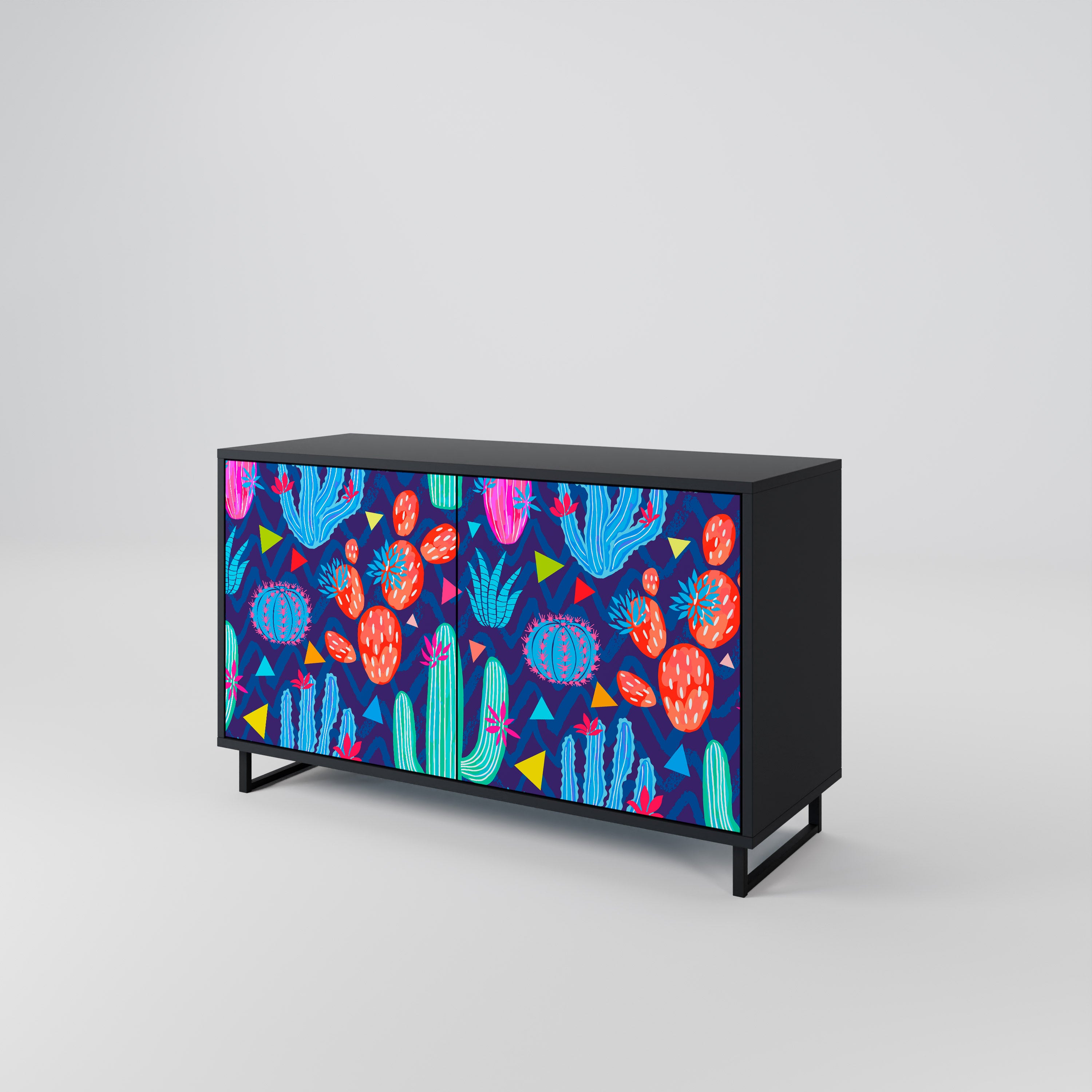 CACTUS VIBES 2-Door Sideboard in Black Finish