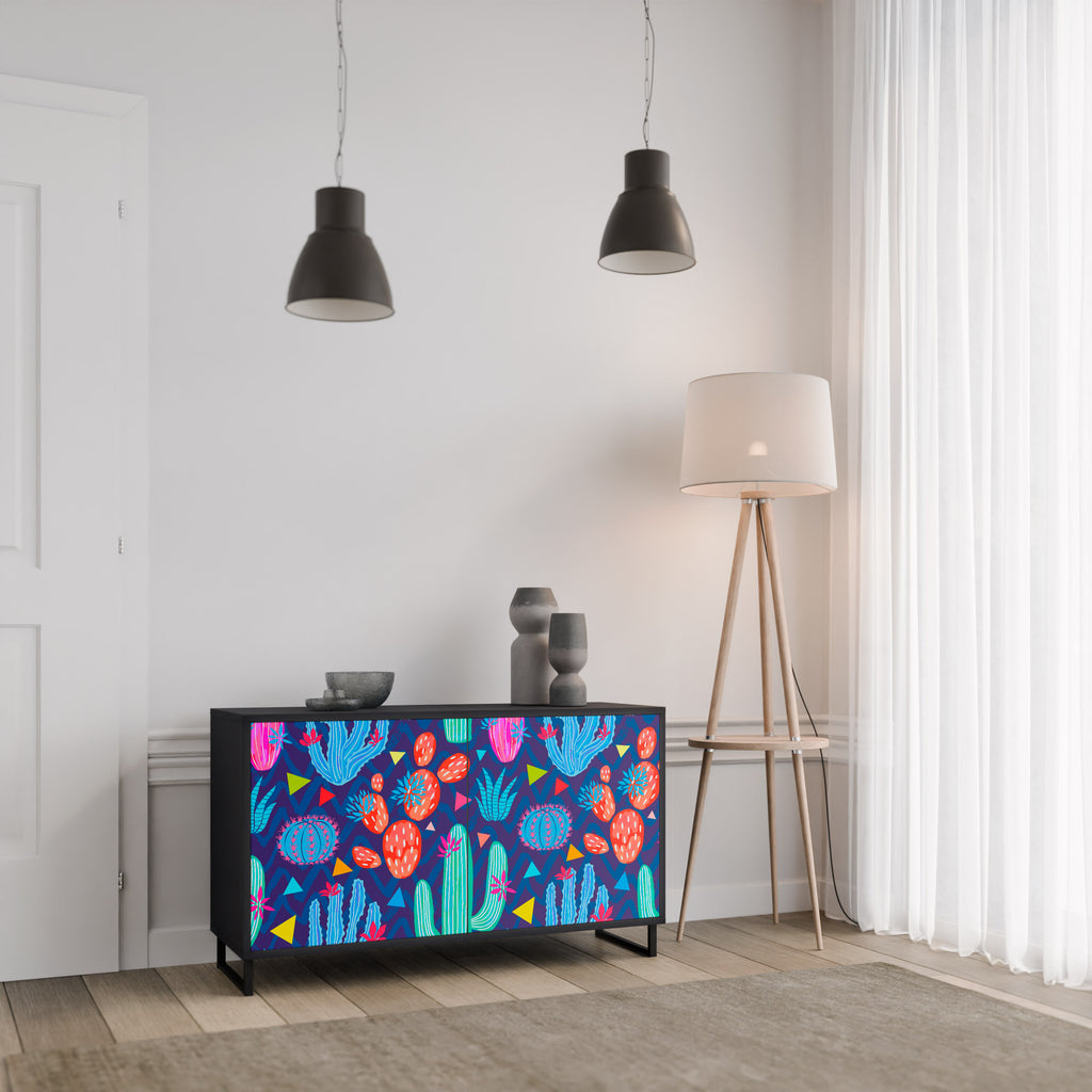 CACTUS VIBES 2-Door Sideboard in Black Finish