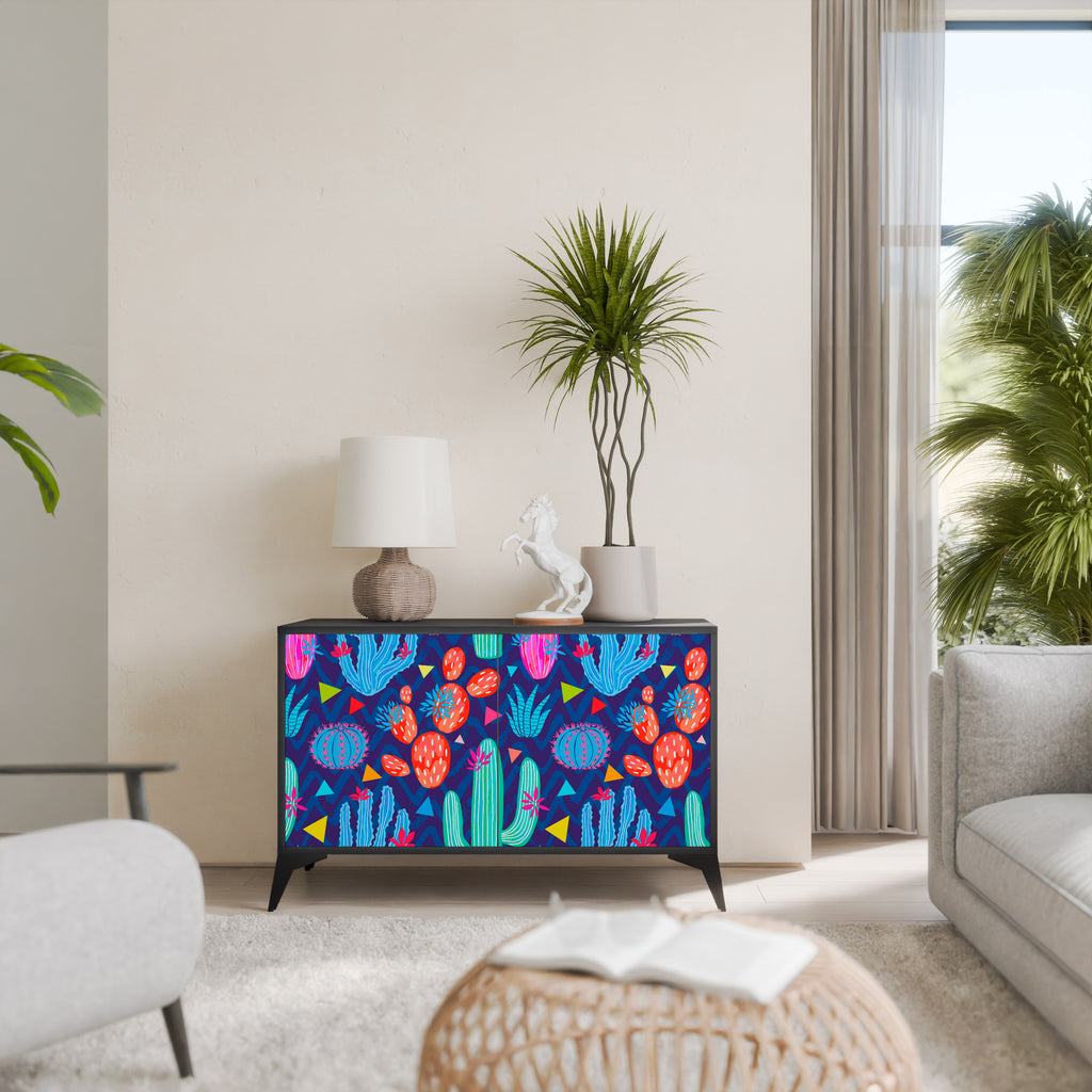 CACTUS VIBES 2-Door Sideboard in Black Finish