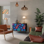 CACTUS VIBES Aparador de 2 Puertas en Acabado Negro