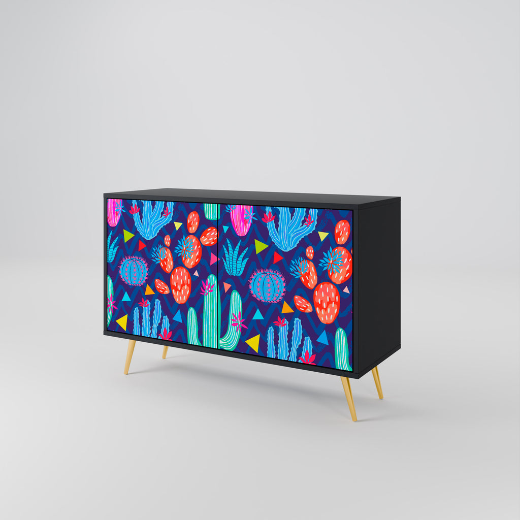 CACTUS VIBES 2-Door Sideboard in Black Finish