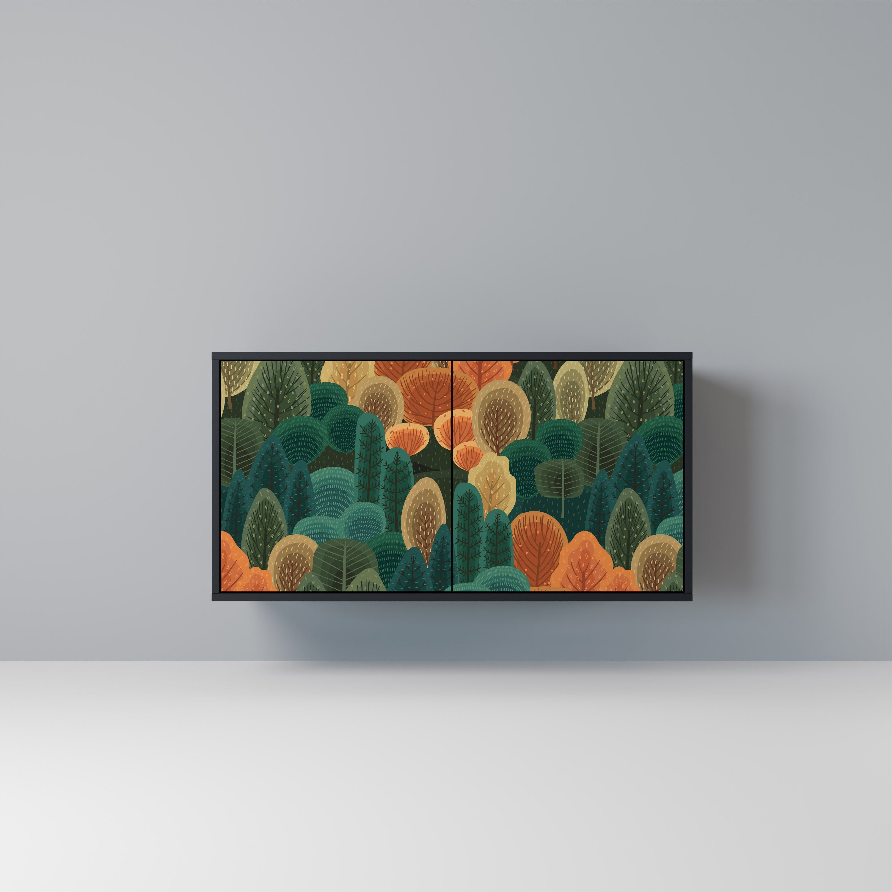 AUTUMN KALEIDOSCOPE 2-Door Sideboard in Black Finish