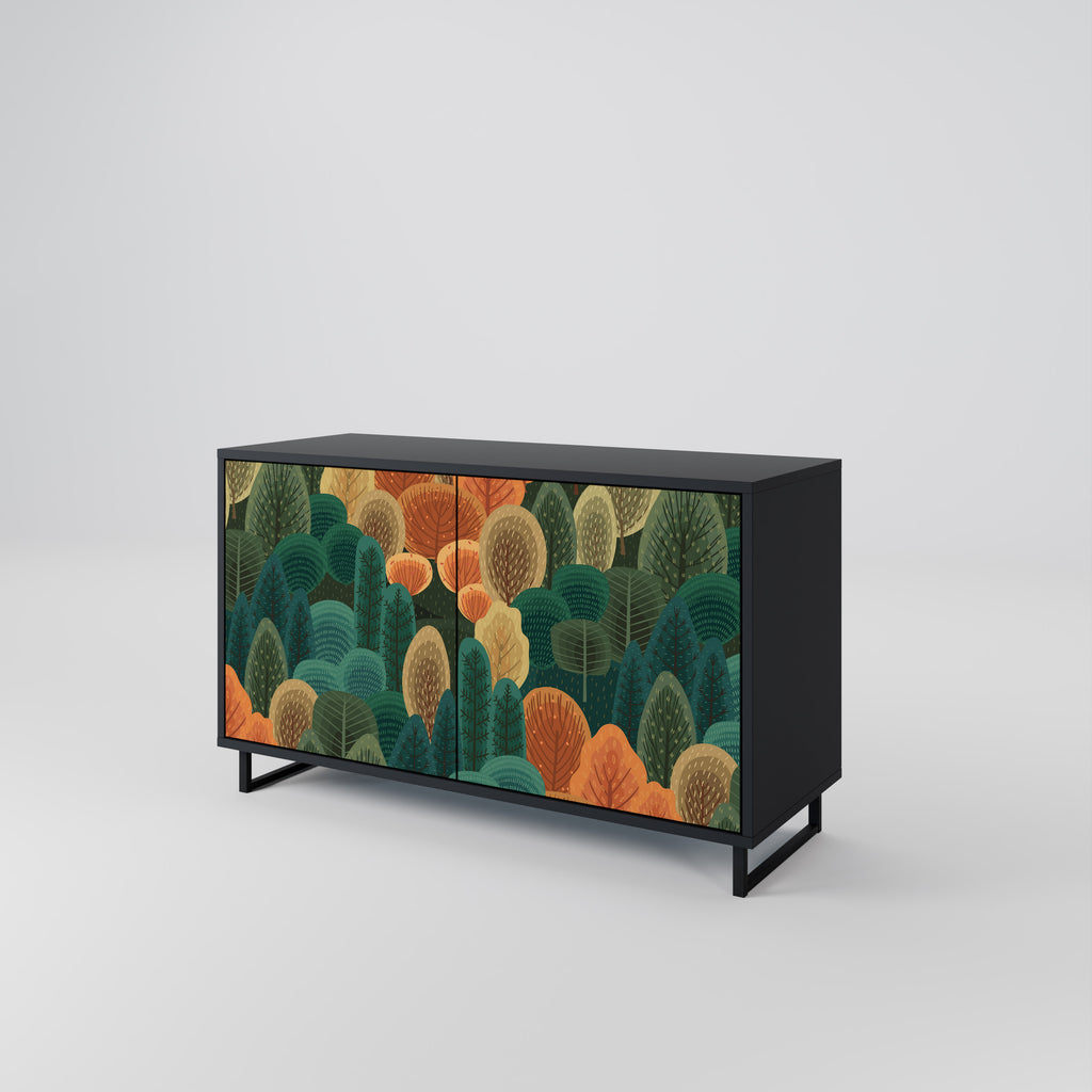 AUTUMN KALEIDOSCOPE 2-Door Sideboard in Black Finish