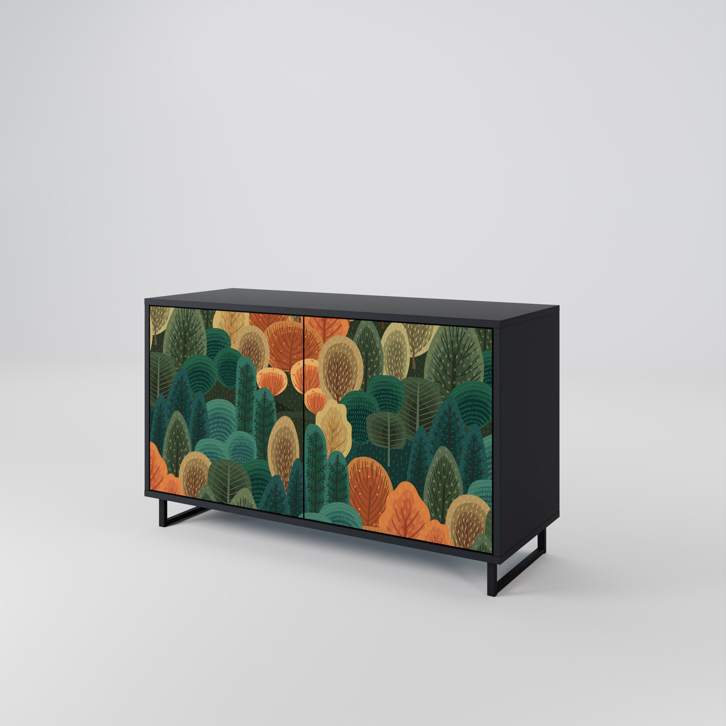 AUTUMN KALEIDOSCOPE 2-Door Sideboard in Black Finish