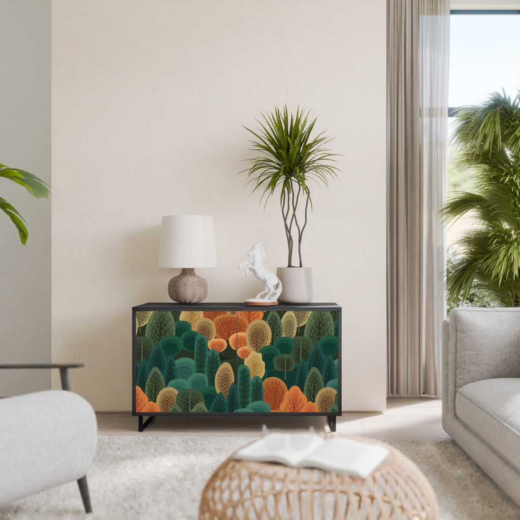 AUTUMN KALEIDOSCOPE 2-Door Sideboard in Black Finish