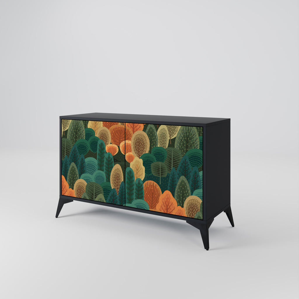 AUTUMN KALEIDOSCOPE 2-Door Sideboard in Black Finish