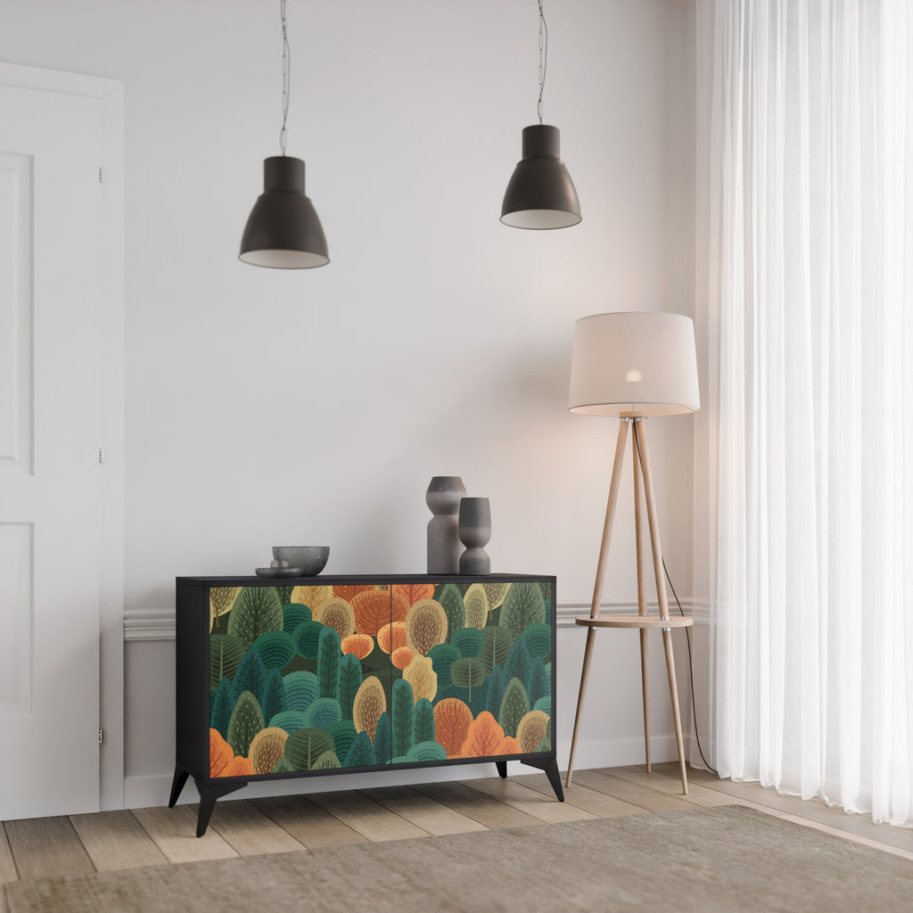 AUTUMN KALEIDOSCOPE 2-Door Sideboard in Black Finish