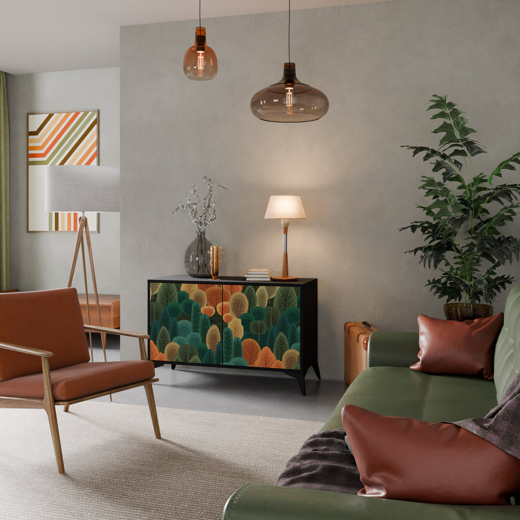 AUTUMN KALEIDOSCOPE 2-Door Sideboard in Black Finish