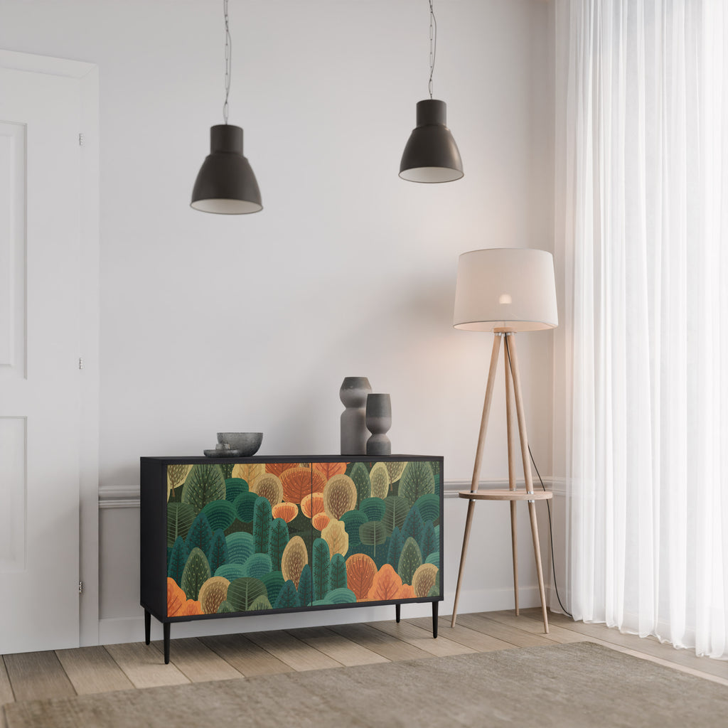 AUTUMN KALEIDOSCOPE 2-Door Sideboard in Black Finish