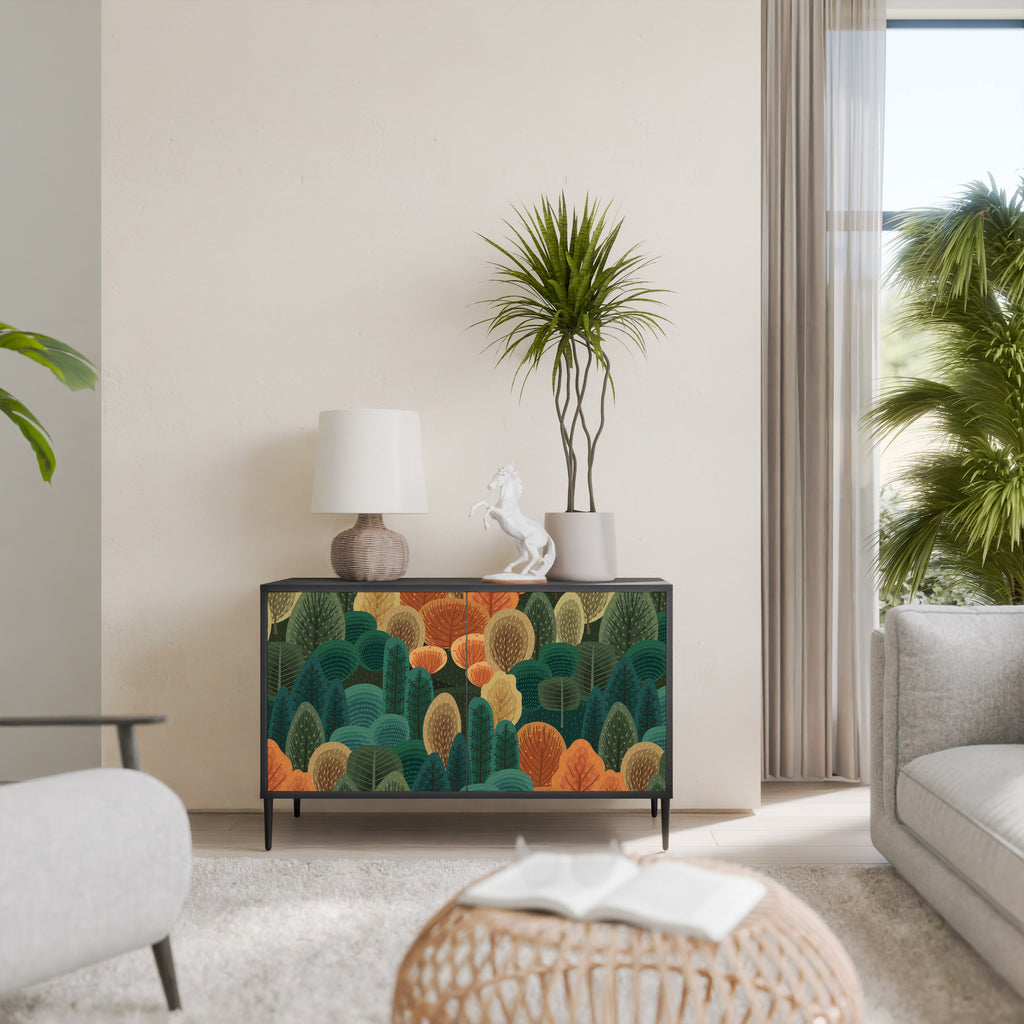 AUTUMN KALEIDOSCOPE 2-Door Sideboard in Black Finish