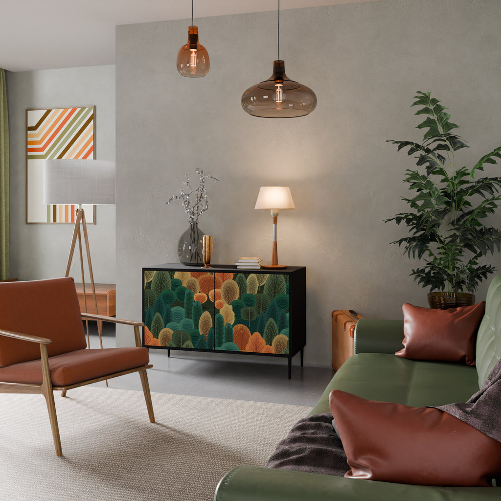 AUTUMN KALEIDOSCOPE 2-Door Sideboard in Black Finish